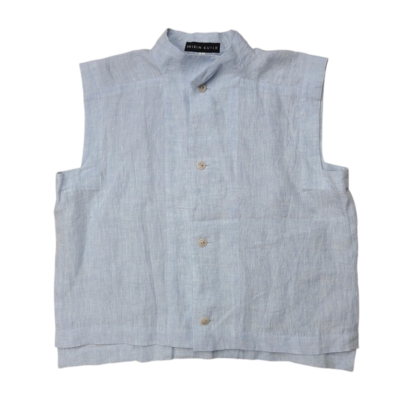 Shirin Guild Light Blue Maxi Skirt & Top Set 100% Linen Blue Size Med/Large - Picture 2 of 8